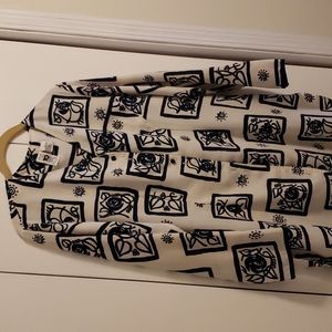 Long blue and white blouse by Vanity Fair Five to Nine